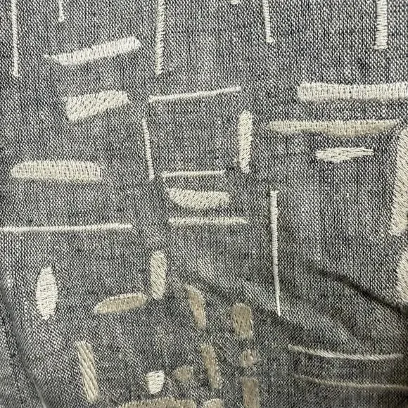 Poetry Top Womens 14 Tan Beige Linen Cotton Boxy Lagenlook Artsy Embroidered - Picture 9 of 14